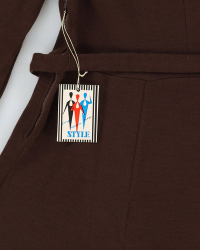 Deadstock 1970s Brown Skater Dress - S