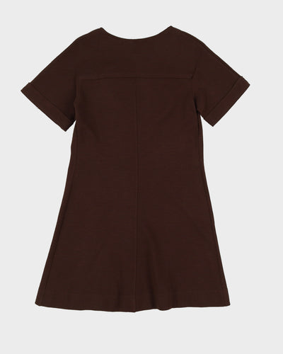 Deadstock 1980s Brown Short Sleeve Dress - S