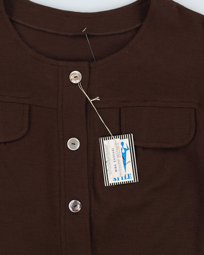 Deadstock 1980s Brown Short Sleeve Dress - S