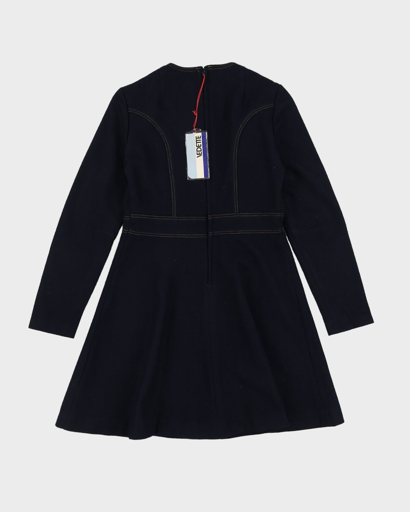 Deadstock 1970s Blue Long Sleeve Dress - S