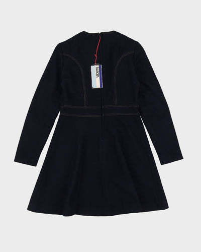 Deadstock 1970s Blue Long Sleeve Dress - S