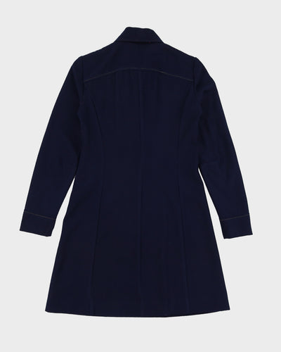Deadstock 1970s Blue Long Sleeve Dress - S