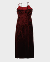Burgundy Floral Sleeveless Maxi Dress - XS