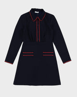 Sandro Paris Navy Blue Tea Dress - S