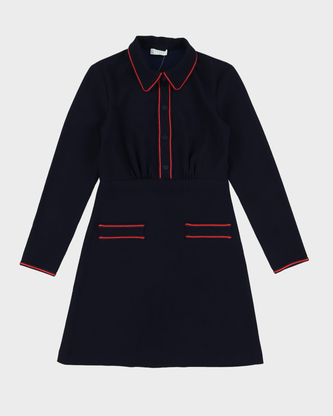 Sandro Paris Navy Blue Tea Dress - S