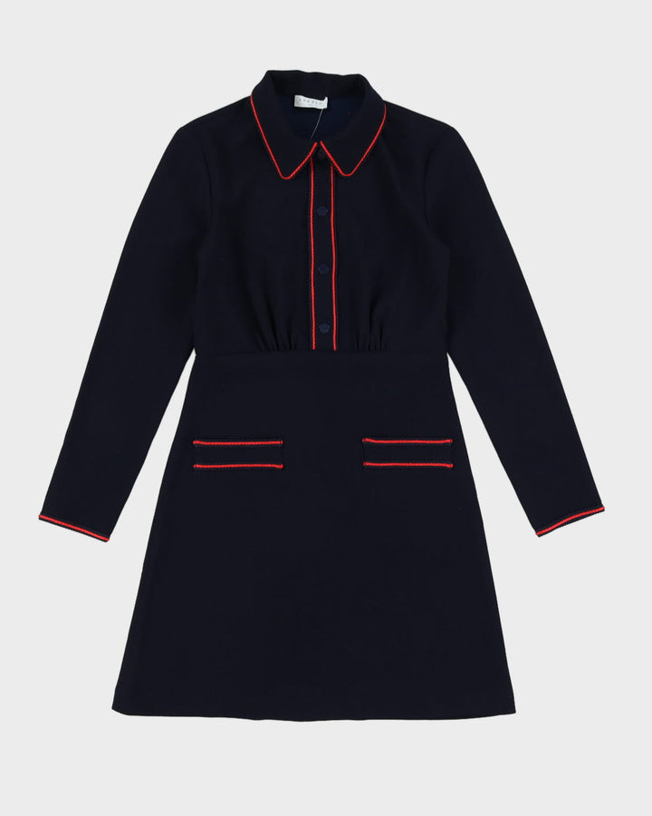 Sandro Paris Navy Blue Tea Dress - S