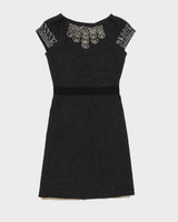 Tory Burch Grey Knitted Sequinned Dress - S