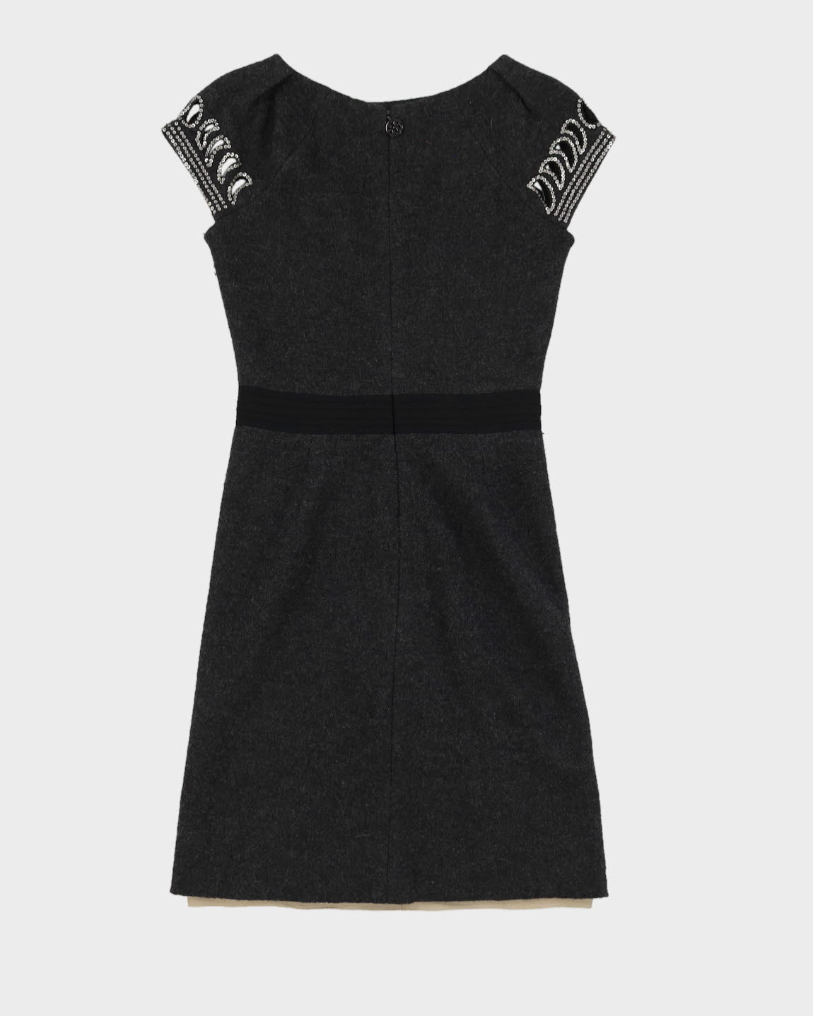 Tory Burch Grey Knitted Sequinned Dress - S