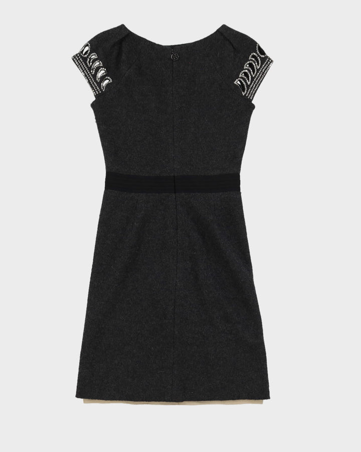 Tory Burch Grey Knitted Sequinned Dress - S