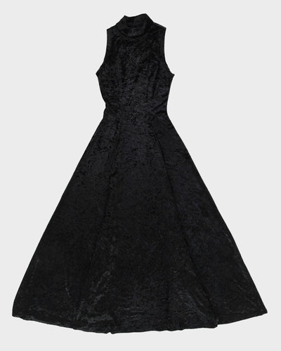 Black Velvet Sleeveless Maxi Dress - XS