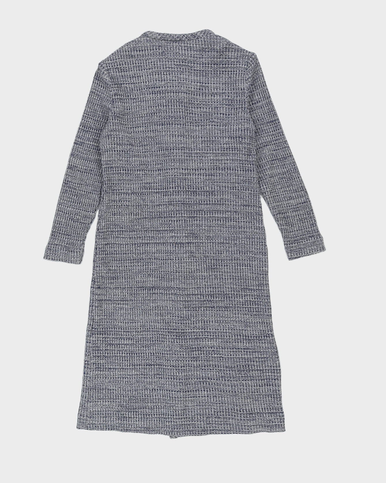 1990s Blue Lurex Knitted Dress - M