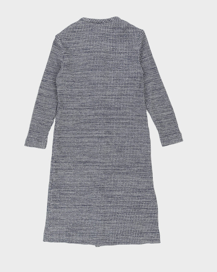 1990s Blue Lurex Knitted Dress - M