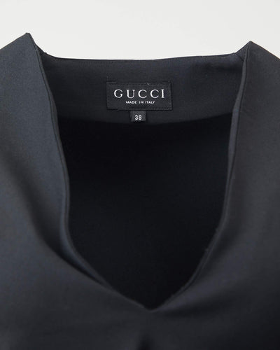 Gucci Black Wrap Style Mini Dress - M