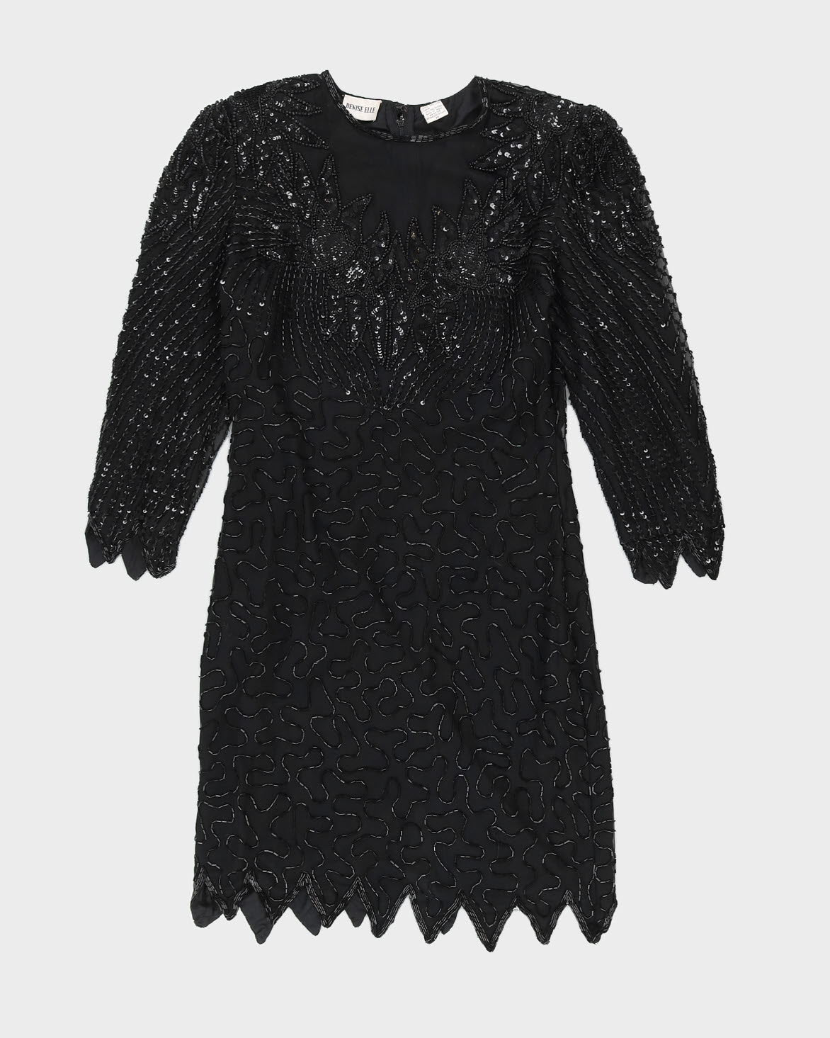 Black Beaded Evening Dress - S