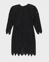 Black Beaded Evening Dress - S