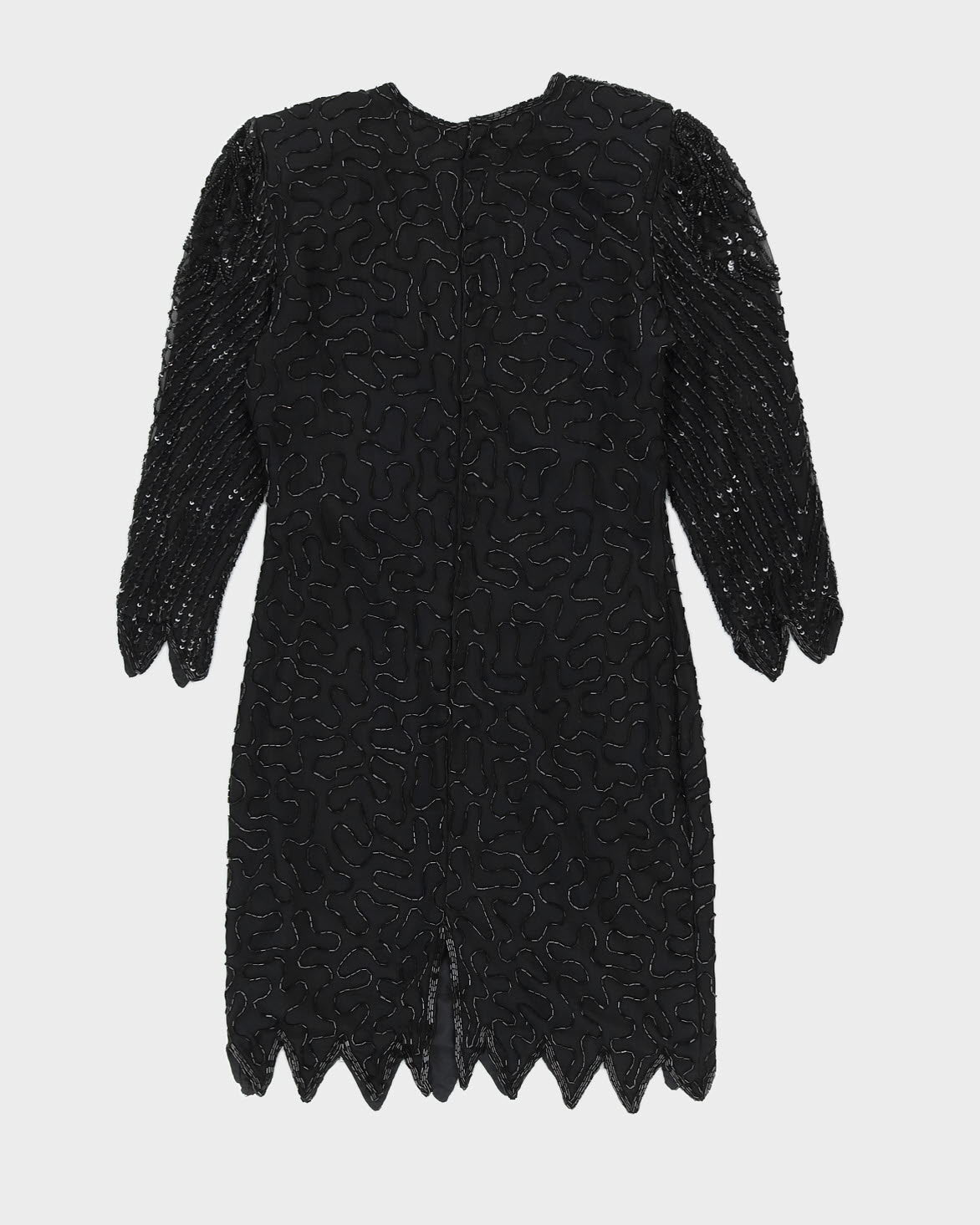 Black Beaded Evening Dress - S