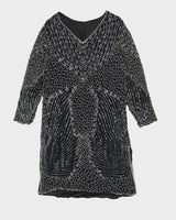 Black Beaded Evening Dress - M