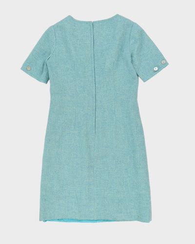 Vintage 1960s Green Wool Dress - S
