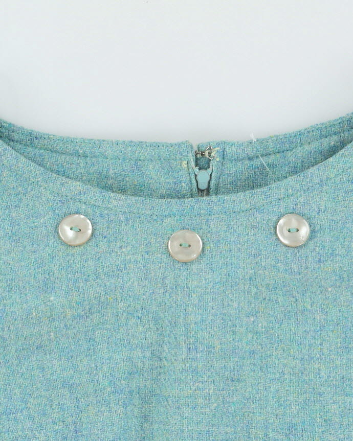 Vintage 1960s Green Wool Dress - S