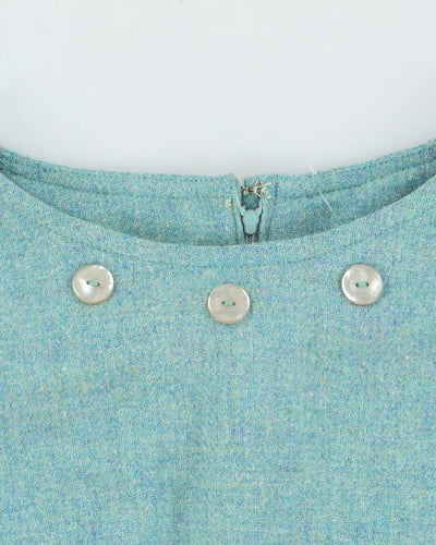 Vintage 1960s Green Wool Dress - S