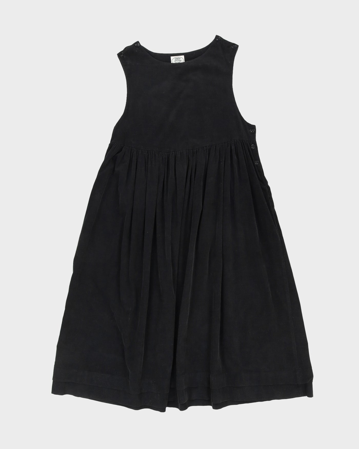 Laura Ashley Black Cord Smock Dress - M