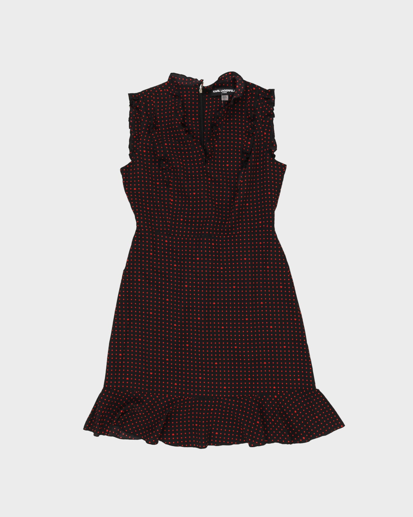 Karl Lagerfeld Balck With Red Polka Dots Dress - M