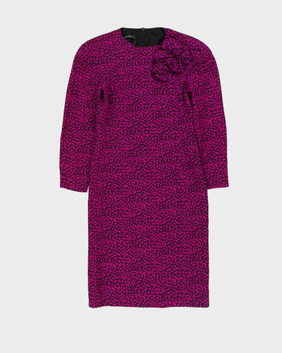 Louis Feraud Pink Patterned Shift Dress - S