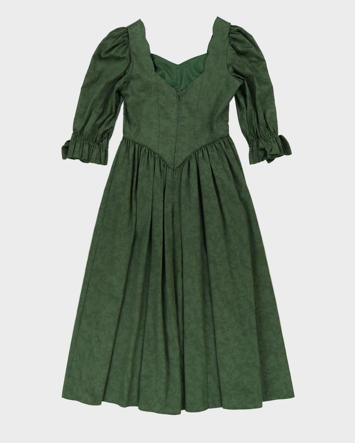 Laura Ashley Green Jacquard Dress - S