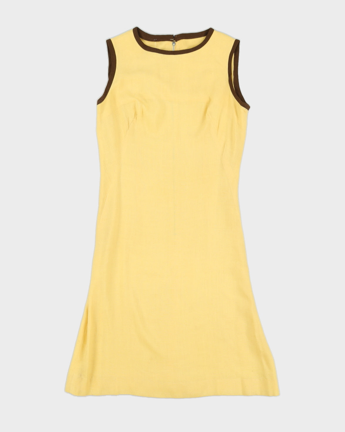Vintage 1970s Yellow Sleeveless Dress - M