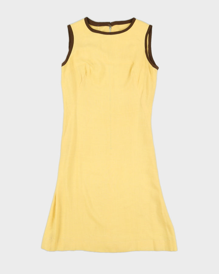 Vintage 1970s Yellow Sleeveless Dress - M