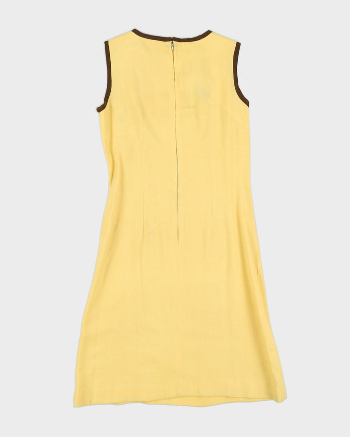 Vintage 1970s Yellow Sleeveless Dress - M