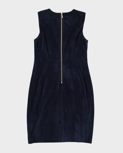 Calvin Klein Blue Faux Suede Sleeveless Dress - M