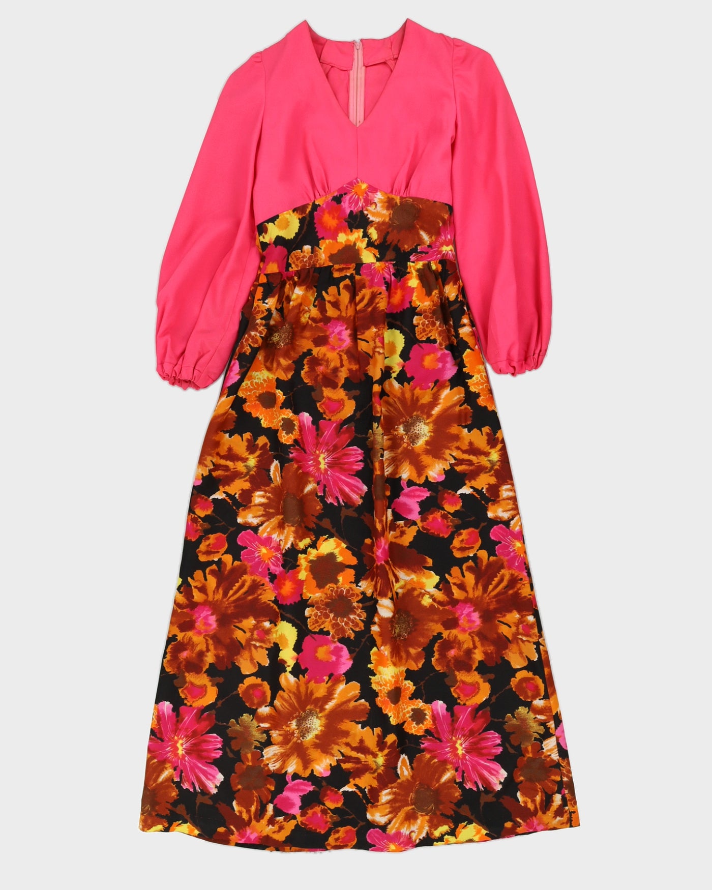 Vintage 1970s Pink Maxi Dress - S