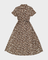 Brown Floral Maxi Dress - S