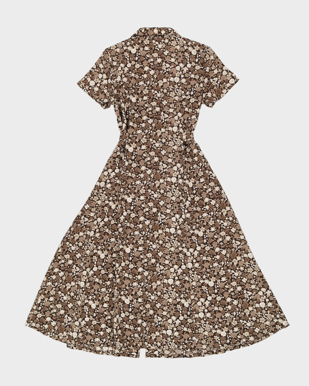 Brown Floral Maxi Dress - S