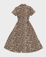 Brown Floral Maxi Dress - S