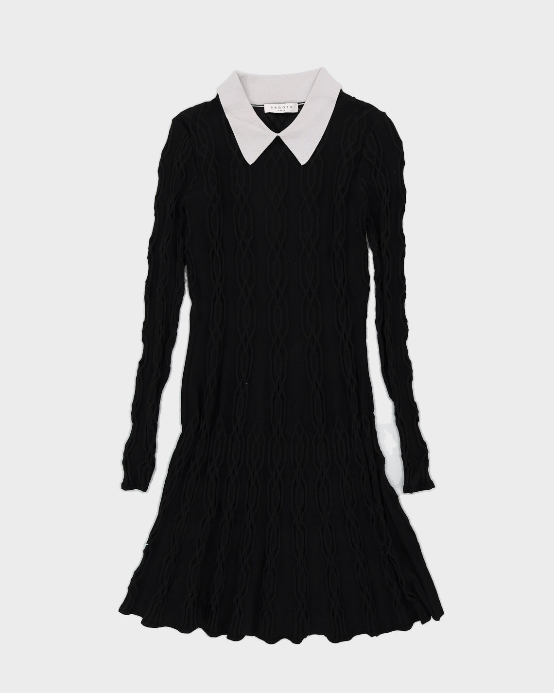 Sandro Black Knitted Midi Dress - S