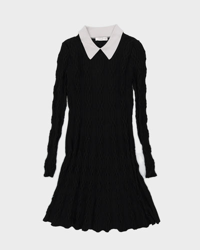Sandro Black Knitted Midi Dress - S