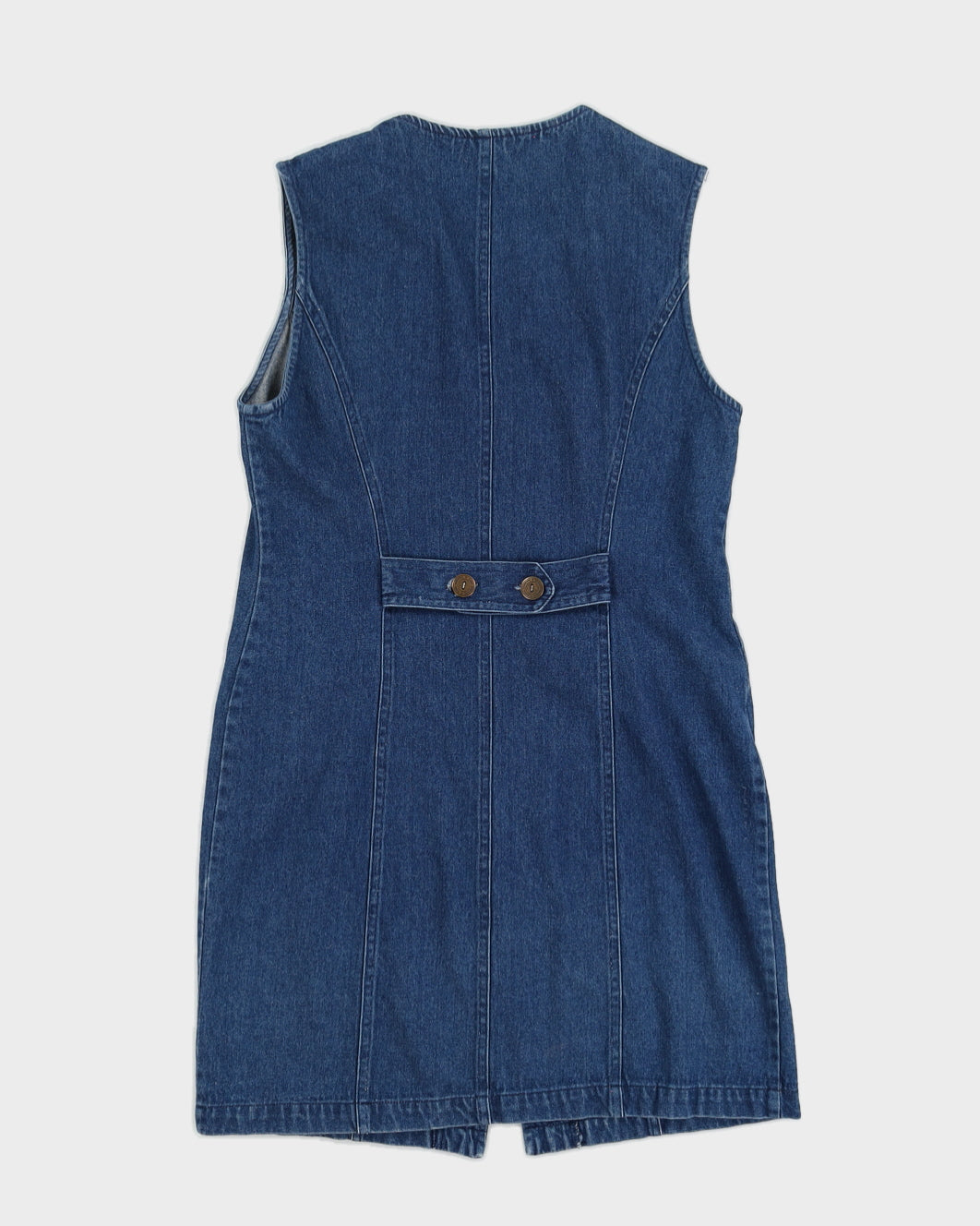 Blue Denim Sleeveless Dress - M