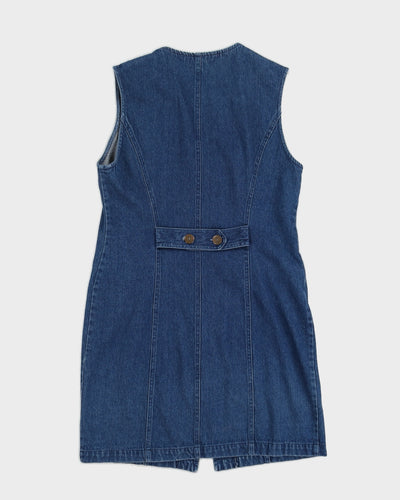 Blue Denim Sleeveless Dress - M