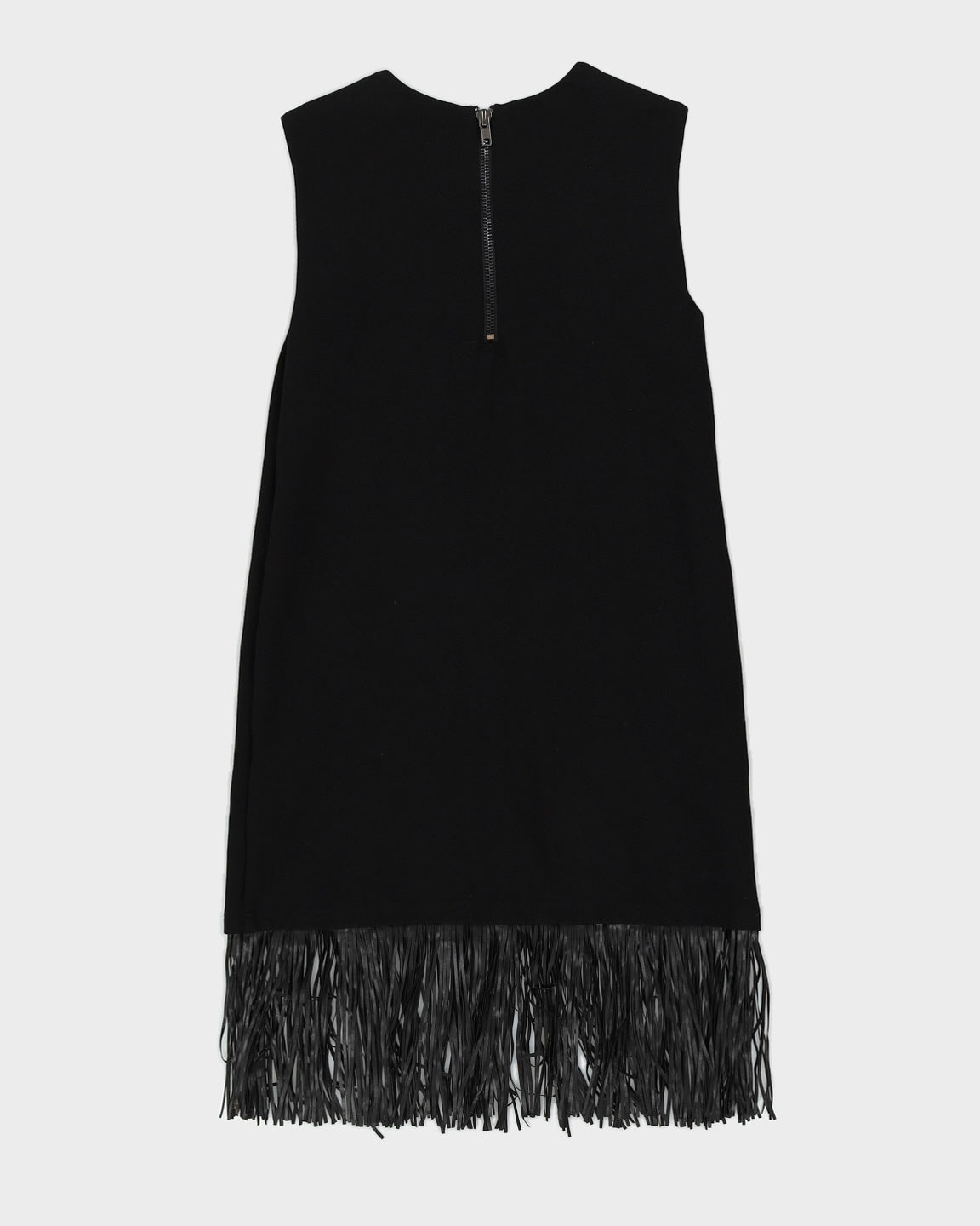 Y2K Black Fringed Midi Dress - S
