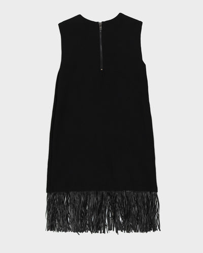 Y2K Black Fringed Midi Dress - S
