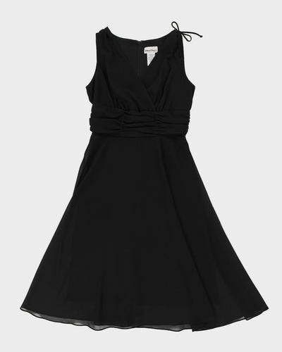 Black Crepe Midi Dress - L