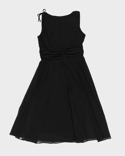 Black Crepe Midi Dress - L