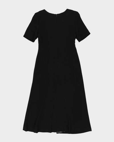 Black With Contrasting Cream Collar Dress - S