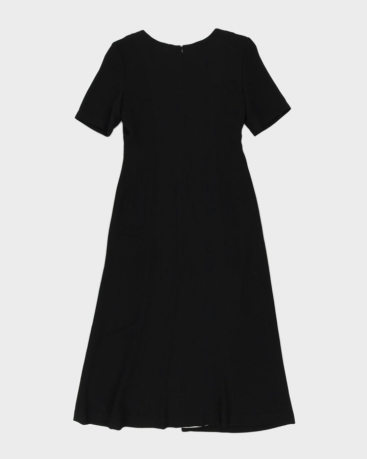 Black With Contrasting Cream Collar Dress - S