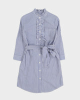 Burberry Blue Striped Shirt Dress - S