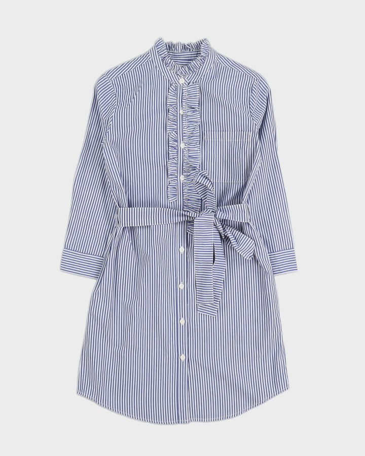 Burberry Blue Striped Shirt Dress - S Rokit Burberry Blue Striped Shirt Dress - S Rokit