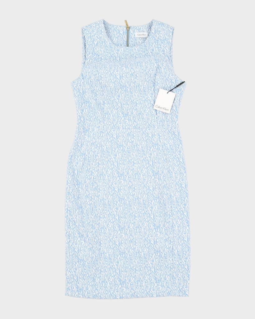 New With Tags Calvin Klein Blue and White Spring Party Dress S
