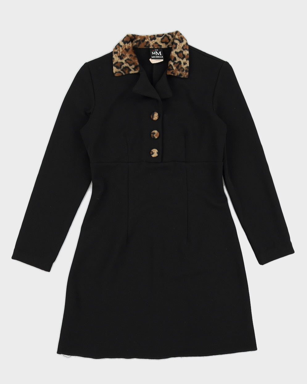 Vintage 90s My Michelle Leopard Babydoll Dress - S